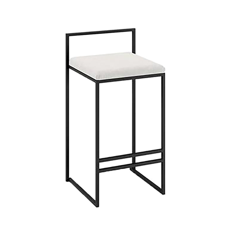 Industrial Low Back Stool Rectangle Upholstered Bar Stools for Living Room White 1 Piece Clearhalo 'Bar Furniture' 'Bar Stools' 'bar_stools' 'furn' 'furn_bar_stools' 'Furniture' 'Kitchen & Dining Furniture' 6184744