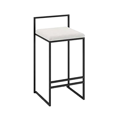 Industrial Low Back Stool Rectangle Upholstered Bar Stools for Living Room White 1 Piece Clearhalo 'Bar Furniture' 'Bar Stools' 'bar_stools' 'furn' 'furn_bar_stools' 'Furniture' 'Kitchen & Dining Furniture' 6184744