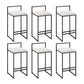Industrial Low Back Stool Rectangle Upholstered Bar Stools for Living Room White 6 Piece Set Clearhalo 'Bar Furniture' 'Bar Stools' 'bar_stools' 'furn' 'furn_bar_stools' 'Furniture' 'Kitchen & Dining Furniture' 6184750