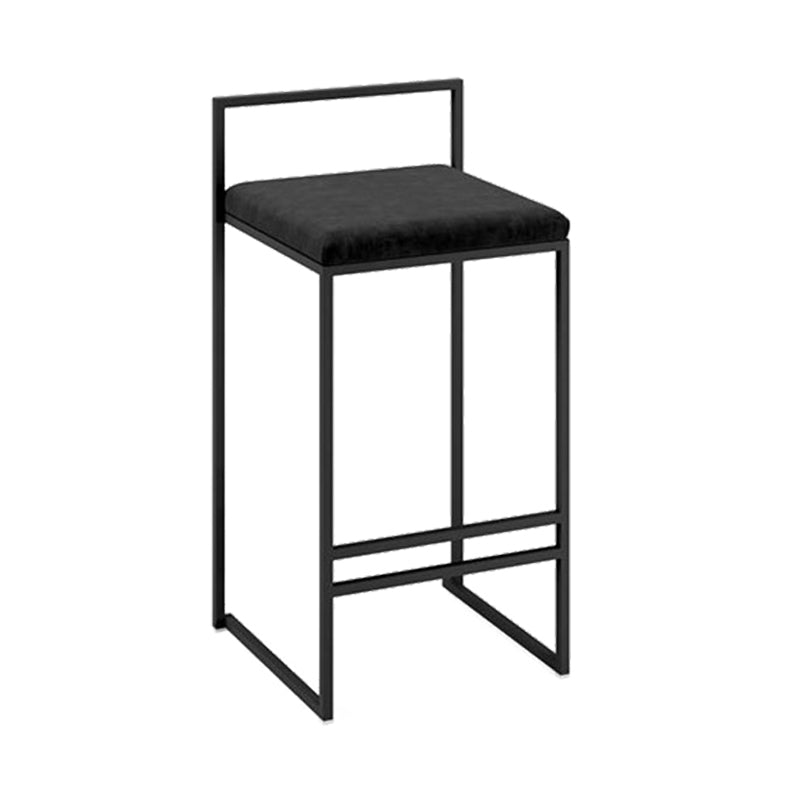 Industrial Low Back Stool Rectangle Upholstered Bar Stools for Living Room Black 1 Piece Clearhalo 'Bar Furniture' 'Bar Stools' 'bar_stools' 'furn' 'furn_bar_stools' 'Furniture' 'Kitchen & Dining Furniture' 6184754