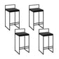 Industrial Low Back Stool Rectangle Upholstered Bar Stools for Living Room Black 4 Piece Set Clearhalo 'Bar Furniture' 'Bar Stools' 'bar_stools' 'furn' 'furn_bar_stools' 'Furniture' 'Kitchen & Dining Furniture' 6184757