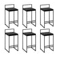 Industrial Low Back Stool Rectangle Upholstered Bar Stools for Living Room Black 6 Piece Set Clearhalo 'Bar Furniture' 'Bar Stools' 'bar_stools' 'furn' 'furn_bar_stools' 'Furniture' 'Kitchen & Dining Furniture' 6184759