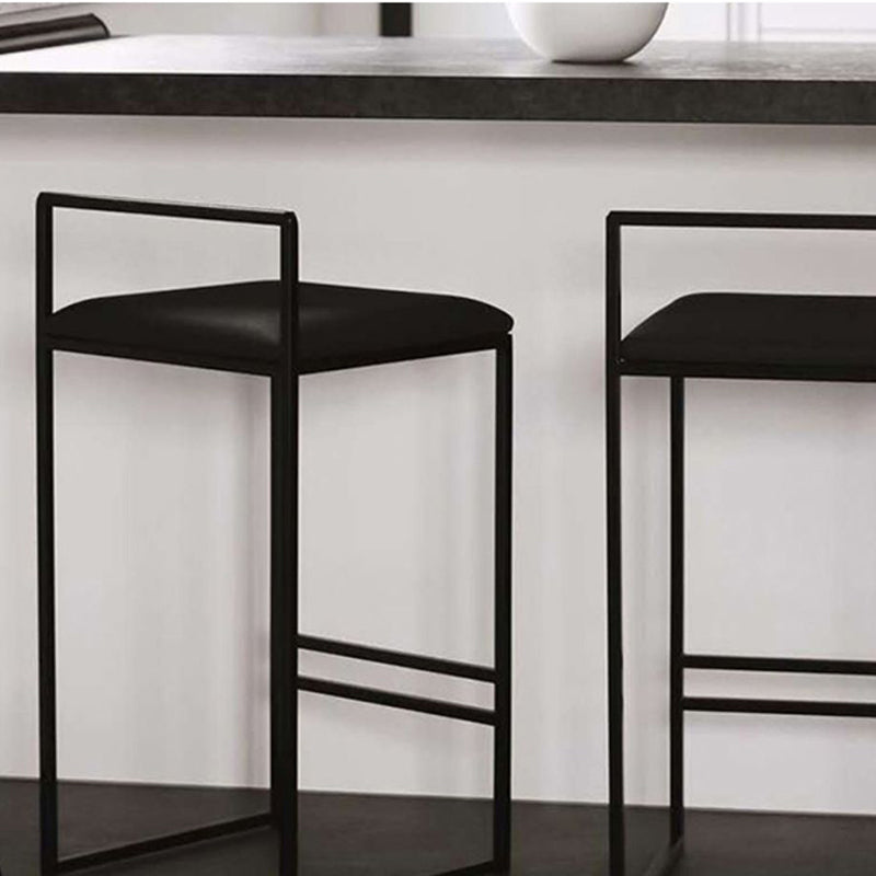 Industrial Low Back Stool Rectangle Upholstered Bar Stools for Living Room Clearhalo 'Bar Furniture' 'Bar Stools' 'bar_stools' 'furn' 'furn_bar_stools' 'Furniture' 'Kitchen & Dining Furniture' 6184761