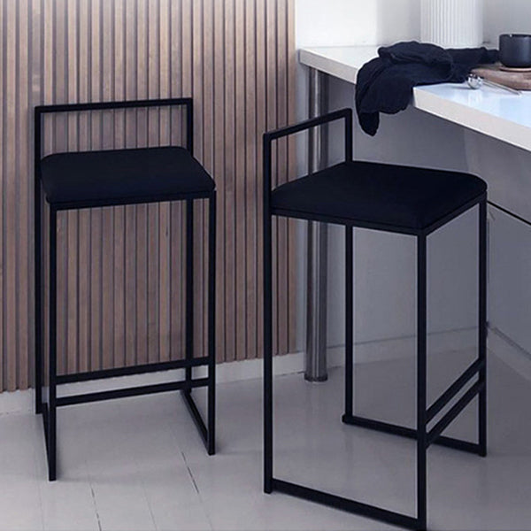 Industrial Low Back Stool Rectangle Upholstered Bar Stools for Living Room Clearhalo 'Bar Furniture' 'Bar Stools' 'bar_stools' 'furn' 'furn_bar_stools' 'Furniture' 'Kitchen & Dining Furniture' 6184764