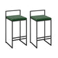 Industrial Low Back Stool Rectangle Upholstered Bar Stools for Living Room Atrovirens 2 Piece Set Clearhalo 'Bar Furniture' 'Bar Stools' 'bar_stools' 'furn' 'furn_bar_stools' 'Furniture' 'Kitchen & Dining Furniture' 6184766