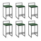 Industrial Low Back Stool Rectangle Upholstered Bar Stools for Living Room Atrovirens 6 Piece Set Clearhalo 'Bar Furniture' 'Bar Stools' 'bar_stools' 'furn' 'furn_bar_stools' 'Furniture' 'Kitchen & Dining Furniture' 6184768