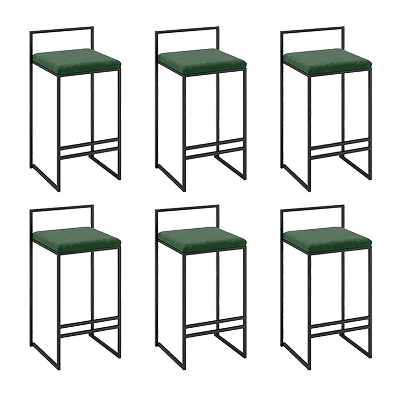 Industrial Low Back Stool Rectangle Upholstered Bar Stools for Living Room Atrovirens 6 Piece Set Clearhalo 'Bar Furniture' 'Bar Stools' 'bar_stools' 'furn' 'furn_bar_stools' 'Furniture' 'Kitchen & Dining Furniture' 6184768