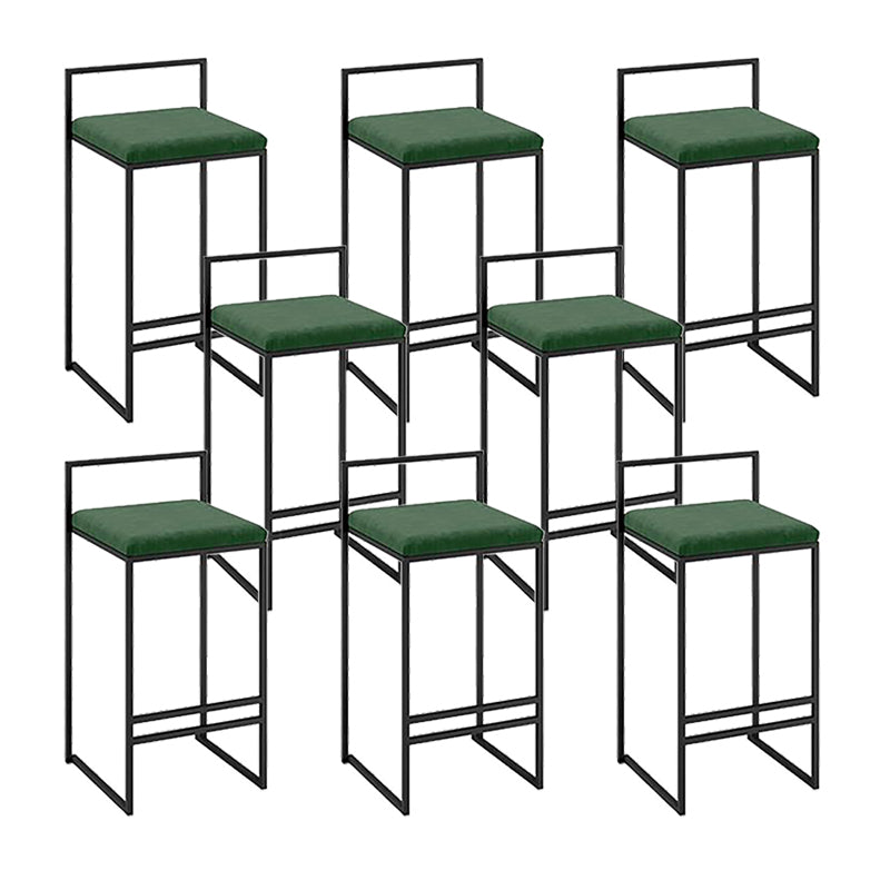 Industrial Low Back Stool Rectangle Upholstered Bar Stools for Living Room Atrovirens 8 Piece Set Clearhalo 'Bar Furniture' 'Bar Stools' 'bar_stools' 'furn' 'furn_bar_stools' 'Furniture' 'Kitchen & Dining Furniture' 6184769