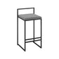 Industrial Low Back Stool Rectangle Upholstered Bar Stools for Living Room Gray 1 Piece Clearhalo 'Bar Furniture' 'Bar Stools' 'bar_stools' 'furn' 'furn_bar_stools' 'Furniture' 'Kitchen & Dining Furniture' 6184770