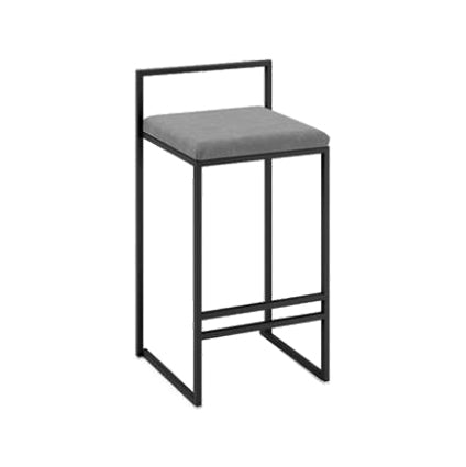 Industrial Low Back Stool Rectangle Upholstered Bar Stools for Living Room Gray 1 Piece Clearhalo 'Bar Furniture' 'Bar Stools' 'bar_stools' 'furn' 'furn_bar_stools' 'Furniture' 'Kitchen & Dining Furniture' 6184770