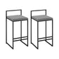 Industrial Low Back Stool Rectangle Upholstered Bar Stools for Living Room Gray 2 Piece Set Clearhalo 'Bar Furniture' 'Bar Stools' 'bar_stools' 'furn' 'furn_bar_stools' 'Furniture' 'Kitchen & Dining Furniture' 6184771