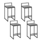 Industrial Low Back Stool Rectangle Upholstered Bar Stools for Living Room Gray 4 Piece Set Clearhalo 'Bar Furniture' 'Bar Stools' 'bar_stools' 'furn' 'furn_bar_stools' 'Furniture' 'Kitchen & Dining Furniture' 6184772