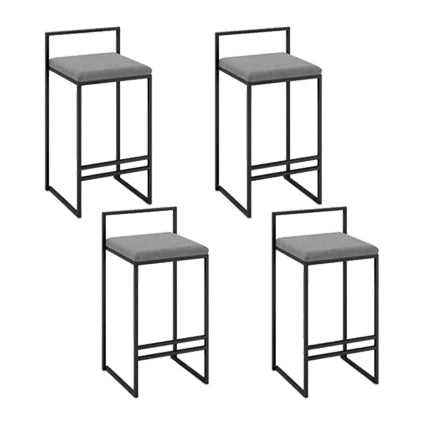 Industrial Low Back Stool Rectangle Upholstered Bar Stools for Living Room Gray 4 Piece Set Clearhalo 'Bar Furniture' 'Bar Stools' 'bar_stools' 'furn' 'furn_bar_stools' 'Furniture' 'Kitchen & Dining Furniture' 6184772