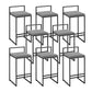 Industrial Low Back Stool Rectangle Upholstered Bar Stools for Living Room Gray 8 Piece Set Clearhalo 'Bar Furniture' 'Bar Stools' 'bar_stools' 'furn' 'furn_bar_stools' 'Furniture' 'Kitchen & Dining Furniture' 6184774