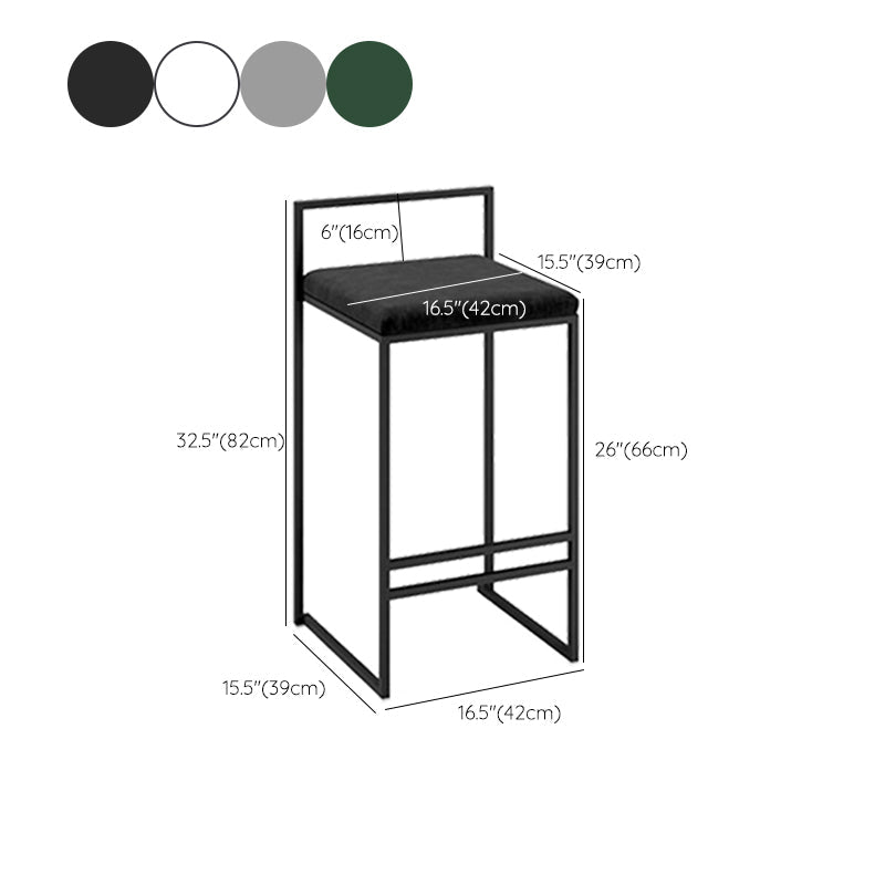 Industrial Low Back Stool Rectangle Upholstered Bar Stools for Living Room Clearhalo 'Bar Furniture' 'Bar Stools' 'bar_stools' 'furn' 'furn_bar_stools' 'Furniture' 'Kitchen & Dining Furniture' 6184775