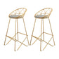 Nordic Backrest Armless Counter Stool Iron Cafe Bar Stool with Leather Cushion Gold 2 Piece Set Clearhalo 'Bar Furniture' 'Bar Stools' 'bar_stools' 'furn' 'furn_bar_stools' 'Furniture' 'Kitchen & Dining Furniture' 6185005