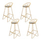 Nordic Backrest Armless Counter Stool Iron Cafe Bar Stool with Leather Cushion Gold 4 Piece Set Clearhalo 'Bar Furniture' 'Bar Stools' 'bar_stools' 'furn' 'furn_bar_stools' 'Furniture' 'Kitchen & Dining Furniture' 6185008