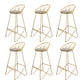 Nordic Backrest Armless Counter Stool Iron Cafe Bar Stool with Leather Cushion Gold 6 Piece Set Clearhalo 'Bar Furniture' 'Bar Stools' 'bar_stools' 'furn' 'furn_bar_stools' 'Furniture' 'Kitchen & Dining Furniture' 6185010