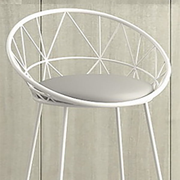 Nordic Backrest Armless Counter Stool Iron Cafe Bar Stool with Leather Cushion Clearhalo 'Bar Furniture' 'Bar Stools' 'bar_stools' 'furn' 'furn_bar_stools' 'Furniture' 'Kitchen & Dining Furniture' 6185013