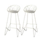 Nordic Backrest Armless Counter Stool Iron Cafe Bar Stool with Leather Cushion White 2 Piece Set Clearhalo 'Bar Furniture' 'Bar Stools' 'bar_stools' 'furn' 'furn_bar_stools' 'Furniture' 'Kitchen & Dining Furniture' 6185014