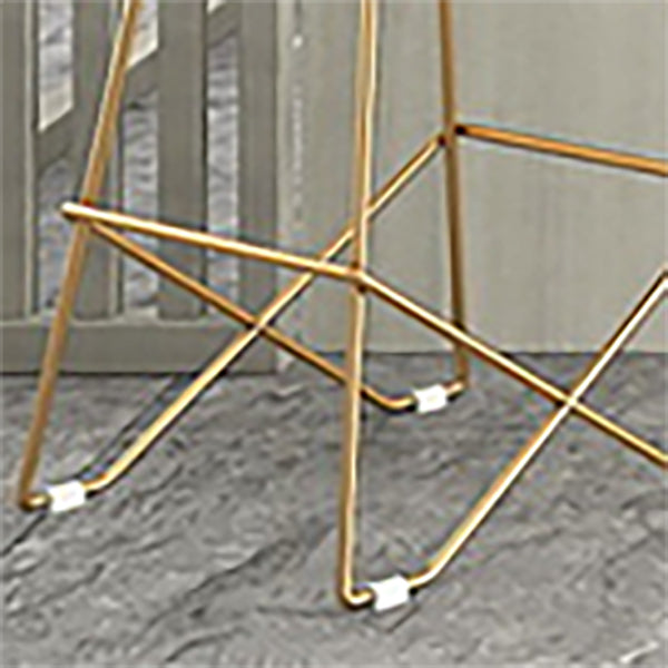 Nordic Backrest Armless Counter Stool Iron Cafe Bar Stool with Leather Cushion Clearhalo 'Bar Furniture' 'Bar Stools' 'bar_stools' 'furn' 'furn_bar_stools' 'Furniture' 'Kitchen & Dining Furniture' 6185015