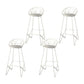 Nordic Backrest Armless Counter Stool Iron Cafe Bar Stool with Leather Cushion White 4 Piece Set Clearhalo 'Bar Furniture' 'Bar Stools' 'bar_stools' 'furn' 'furn_bar_stools' 'Furniture' 'Kitchen & Dining Furniture' 6185016