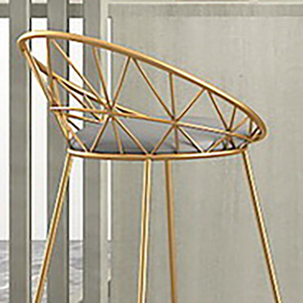 Nordic Backrest Armless Counter Stool Iron Cafe Bar Stool with Leather Cushion Clearhalo 'Bar Furniture' 'Bar Stools' 'bar_stools' 'furn' 'furn_bar_stools' 'Furniture' 'Kitchen & Dining Furniture' 6185017