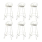 Nordic Backrest Armless Counter Stool Iron Cafe Bar Stool with Leather Cushion White 6 Piece Set Clearhalo 'Bar Furniture' 'Bar Stools' 'bar_stools' 'furn' 'furn_bar_stools' 'Furniture' 'Kitchen & Dining Furniture' 6185018