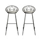 Nordic Backrest Armless Counter Stool Iron Cafe Bar Stool with Leather Cushion Black 2 Piece Set Clearhalo 'Bar Furniture' 'Bar Stools' 'bar_stools' 'furn' 'furn_bar_stools' 'Furniture' 'Kitchen & Dining Furniture' 6185024