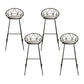 Nordic Backrest Armless Counter Stool Iron Cafe Bar Stool with Leather Cushion Black 4 Piece Set Clearhalo 'Bar Furniture' 'Bar Stools' 'bar_stools' 'furn' 'furn_bar_stools' 'Furniture' 'Kitchen & Dining Furniture' 6185025