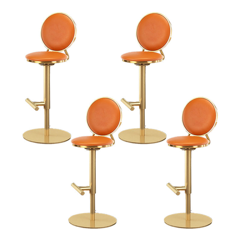 Tabouret de comptoir sans bras réglable nordique, Base en fer, tabouret de Bar avec coussin en cuir