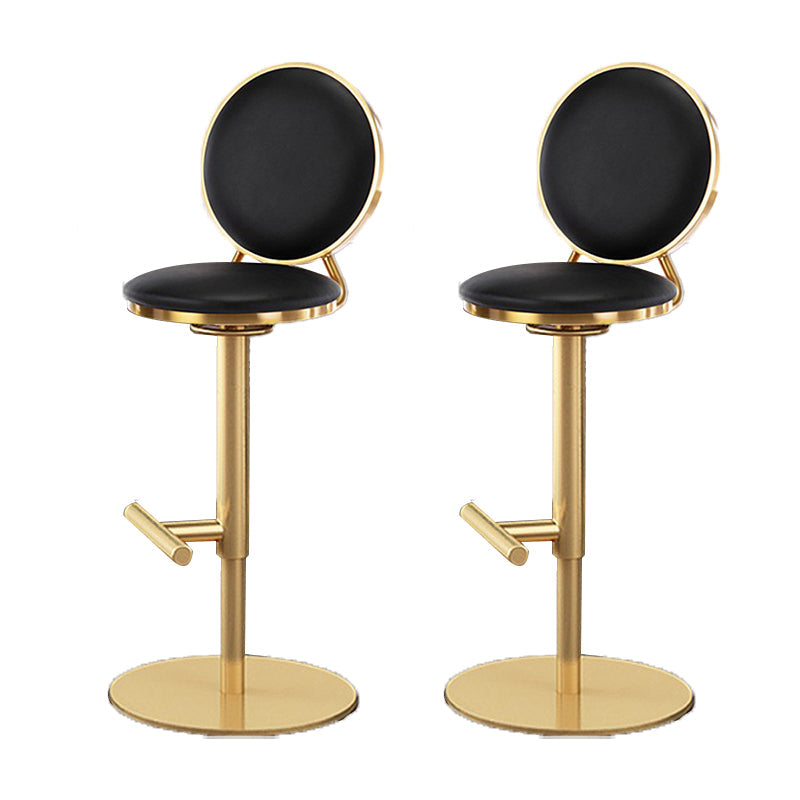 Tabouret de comptoir sans bras réglable nordique, Base en fer, tabouret de Bar avec coussin en cuir