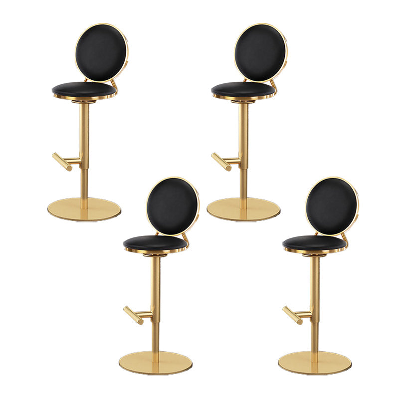 Tabouret de comptoir sans bras réglable nordique, Base en fer, tabouret de Bar avec coussin en cuir