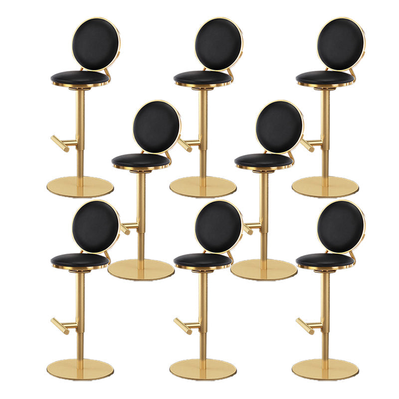 Tabouret de comptoir sans bras réglable nordique, Base en fer, tabouret de Bar avec coussin en cuir