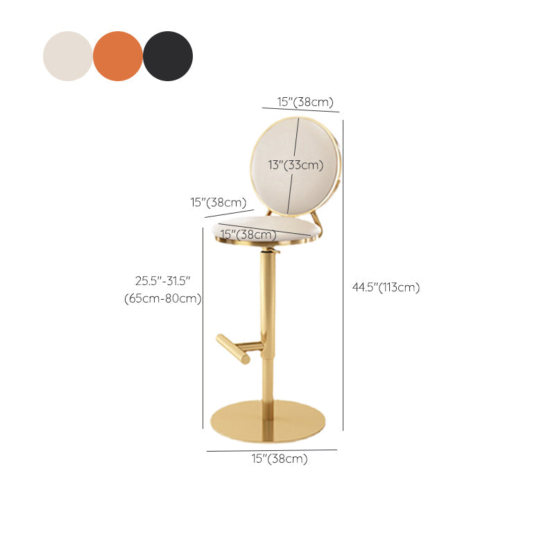 Tabouret de comptoir sans bras réglable nordique, Base en fer, tabouret de Bar avec coussin en cuir