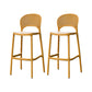 Backrest Armless Counter Stool Industrial Plastic Bar Stool with 4 Legs