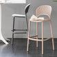 Backrest Armless Counter Stool Industrial Plastic Bar Stool with 4 Legs