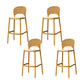Backrest Armless Counter Stool Industrial Plastic Bar Stool with 4 Legs