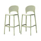 Backrest Armless Counter Stool Industrial Plastic Bar Stool with 4 Legs