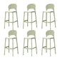 Backrest Armless Counter Stool Industrial Plastic Bar Stool with 4 Legs