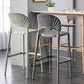 Backrest Armless Counter Stool Industrial Plastic Bar Stool with 4 Legs