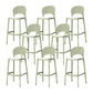 Backrest Armless Counter Stool Industrial Plastic Bar Stool with 4 Legs