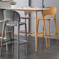 Backrest Armless Counter Stool Industrial Plastic Bar Stool with 4 Legs
