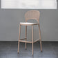 Backrest Armless Counter Stool Industrial Plastic Bar Stool with 4 Legs