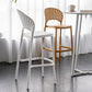 Backrest Armless Counter Stool Industrial Plastic Bar Stool with 4 Legs