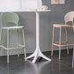 Backrest Armless Counter Stool Industrial Plastic Bar Stool with 4 Legs
