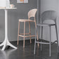 Backrest Armless Counter Stool Industrial Plastic Bar Stool with 4 Legs