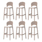 Backrest Armless Counter Stool Industrial Plastic Bar Stool with 4 Legs