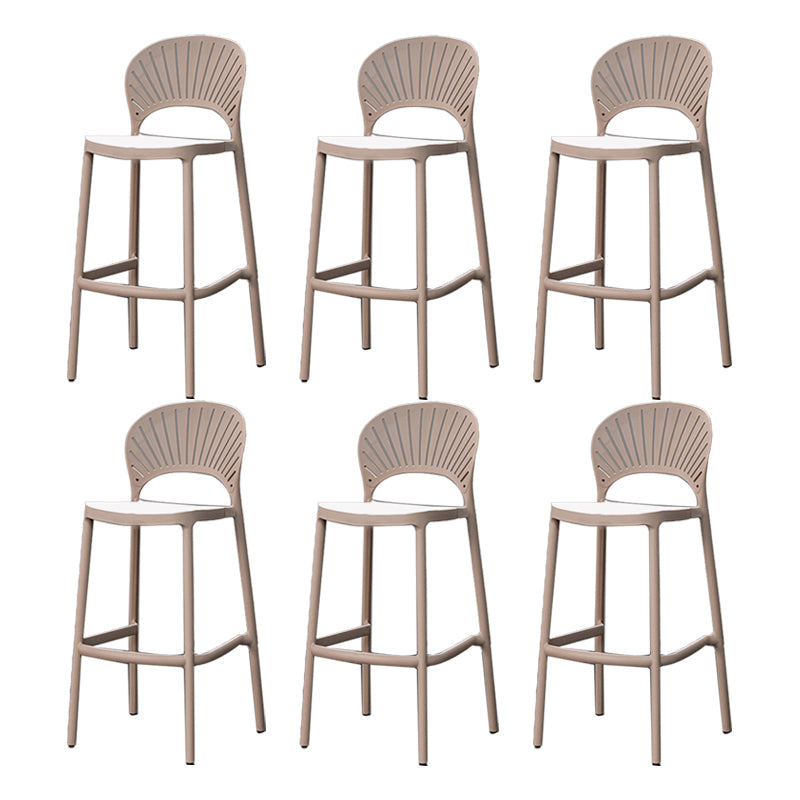 Backrest Armless Counter Stool Industrial Plastic Bar Stool with 4 Legs