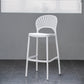 Backrest Armless Counter Stool Industrial Plastic Bar Stool with 4 Legs